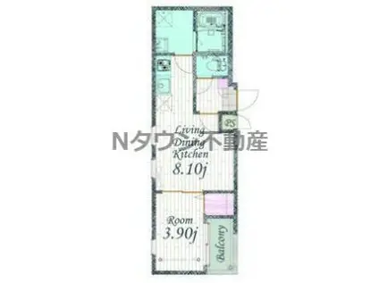 CHERIM 本陣十王町 ノース(1LDK/3階)の間取り写真