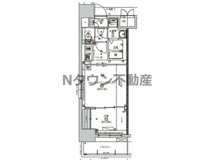 CREST TAPP大曽根Ⅱ(1LDK/13階)の間取り写真
