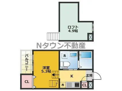 フェニックス(1K/1階)の間取り写真