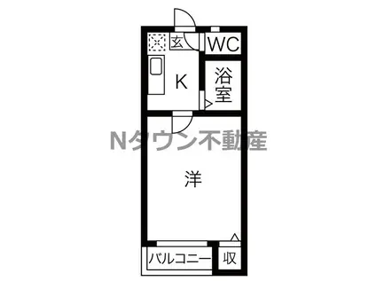 オークヴィラ黒川(1K/2階)の間取り写真