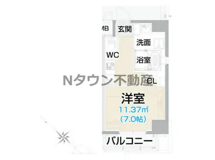 NNS121&初回保証料&火災保険料1年分負担キャンペー(1K/3階)の間取り写真