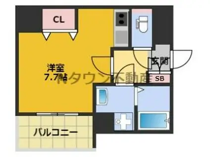 プレサンス鶴舞パークグラッド(ワンルーム/15階)の間取り写真