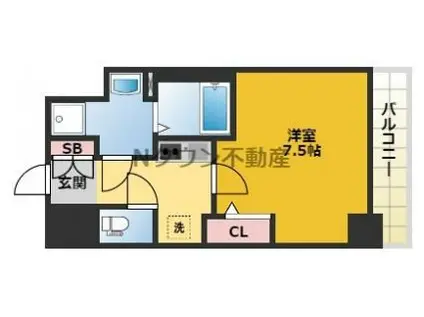 エスリード新栄テセラ(1K/3階)の間取り写真