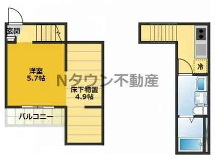 CREANJYU SUZU(1K/2階)の間取り写真