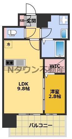 メイクスアート新栄Ⅲ(1LDK/13階)の間取り写真