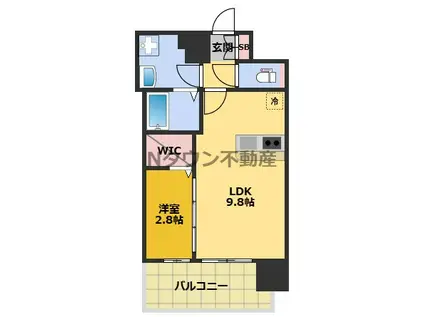 メイクスアート新栄Ⅲ(1LDK/13階)の間取り写真