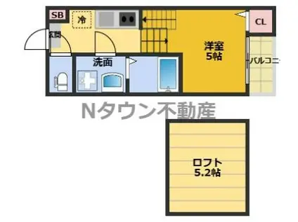 名古屋市桜通線 太閤通駅 徒歩4分 2階建 築8年(1K/1階)の間取り写真