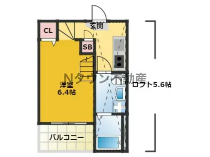 K&K DREAM今池(1K/2階)の間取り写真