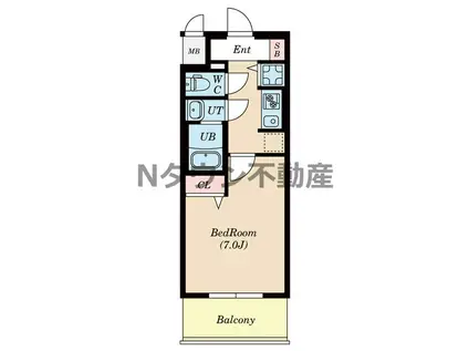 S-RESIDENCE上飯田駅前(1K/2階)の間取り写真