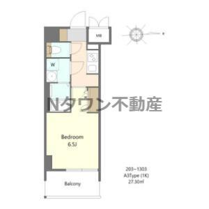 S-RESIDENCE名駅北ALESIA(1K/2階)の間取り写真