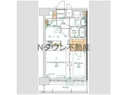MAXIV大須観音(1LDK/13階)の間取り写真