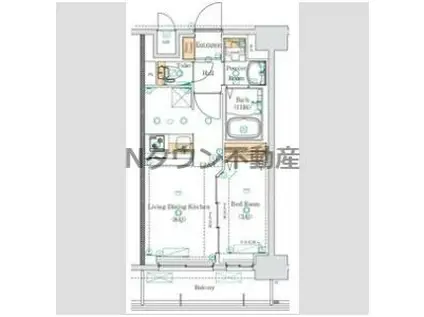 MAXIV大須観音(1LDK/13階)の間取り写真