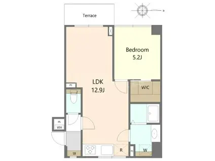 パティオ久が原(1LDK/1階)の間取り写真