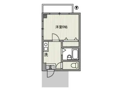 フローラ(1K/2階)の間取り写真