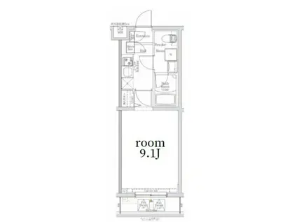 LOG池上(1K/1階)の間取り写真