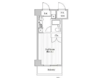 スペーシア池上(1K/5階)の間取り写真