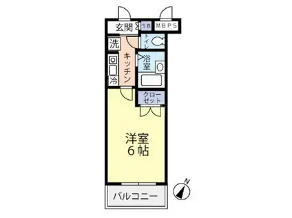 グランヴァン西馬込(1K/1階)の間取り写真