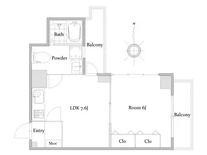 メガロン御殿山(1DK/3階)の間取り写真