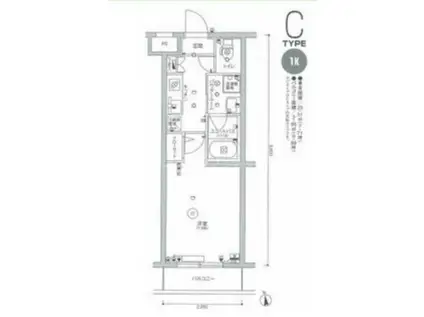 スカイコート多摩川壱番館(1K/3階)の間取り写真