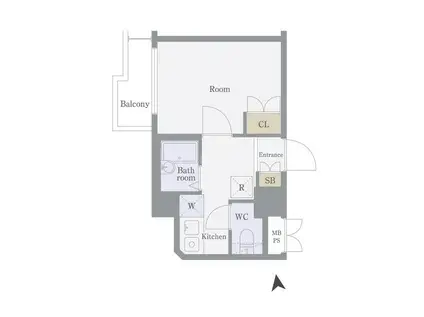 ヴェルステージ戸越(1K/11階)の間取り写真