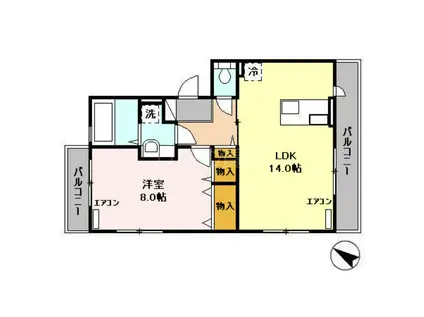 ベルウッドⅡ田園調布(1LDK/1階)の間取り写真