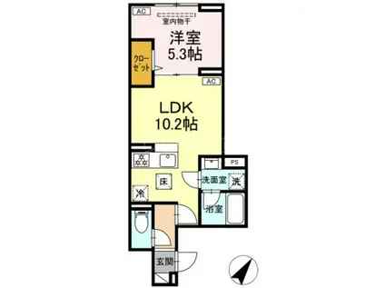 セレスティア下丸子(1LDK/1階)の間取り写真