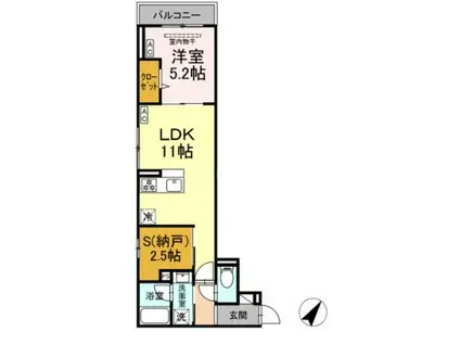セレスティア下丸子(1LDK/2階)の間取り写真