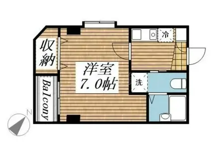 エフコート(1K/2階)の間取り写真