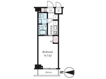 ステージグランデ蒲田(1K/2階)の間取り写真