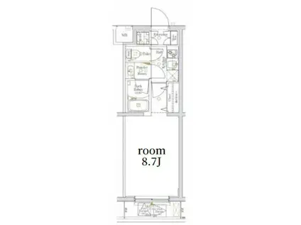 LOG NISHIMAGOME(1K/4階)の間取り写真