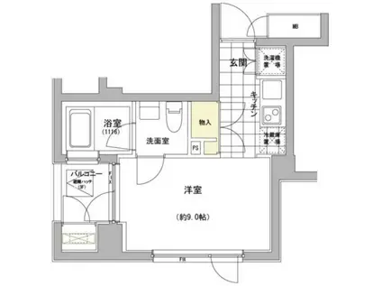 FORTIS池上(ワンルーム/3階)の間取り写真