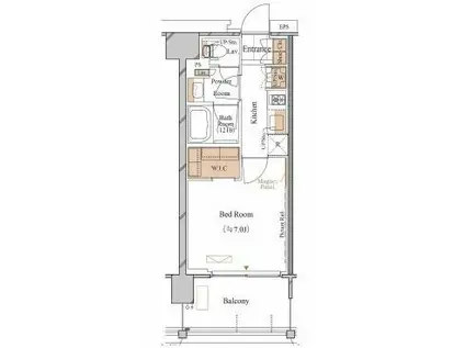 ブランシエスタ久が原(1K/6階)の間取り写真