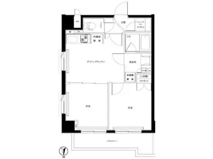 ルーブル大鳥居伍番館(2DK/2階)の間取り写真