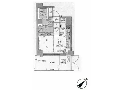 ブライズ東雪谷アジールコート(ワンルーム/1階)の間取り写真