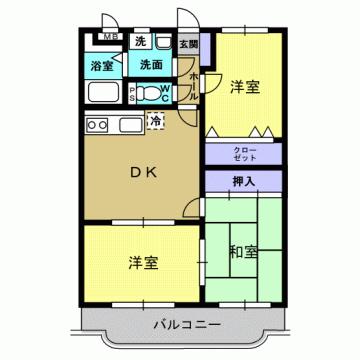 ユーミー平松(3DK/2階)の間取り写真