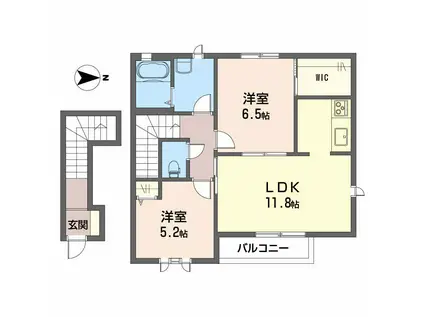フサクラヴィエ(2LDK/2階)の間取り写真