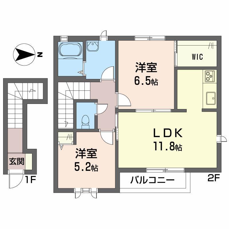 フサクラヴィエ(2LDK/2階)の間取り写真