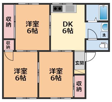 ガーデンハイツ(3DK/2階)の間取り写真
