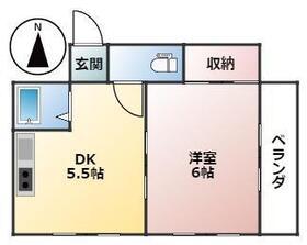 ヴィラ浦本(1DK/3階)の間取り写真