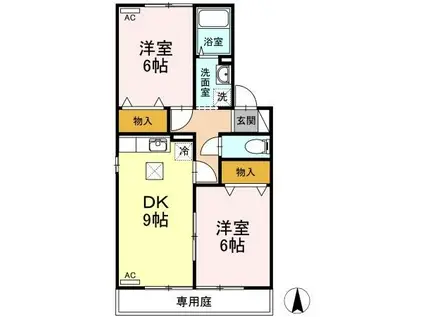 エクレールSYOU(2DK/1階)の間取り写真