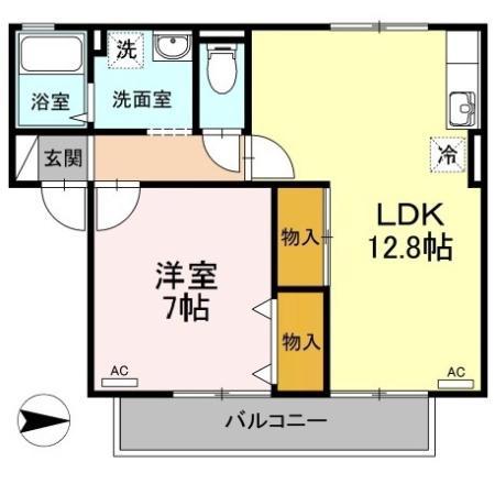 メゾン・エタニティ(1LDK/2階)の間取り写真