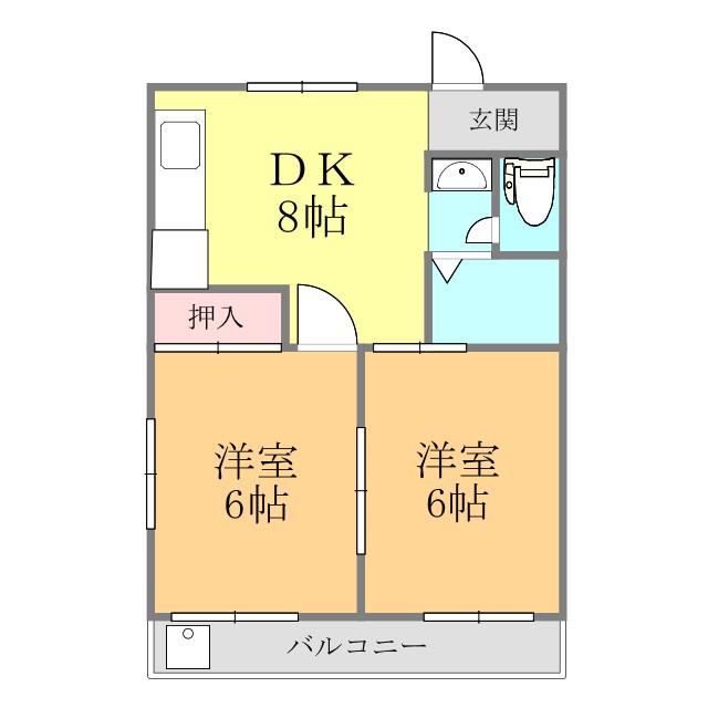 愛和ビル(2DK/2階)の間取り写真