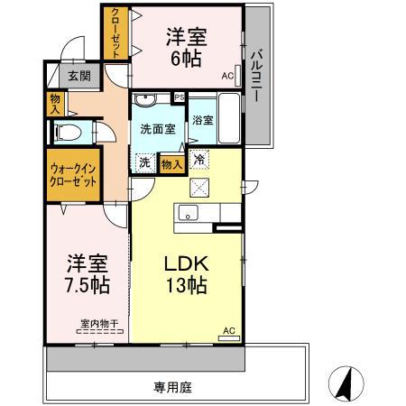 ドルチェヴィータ(2LDK/1階)の間取り写真