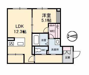シャーメゾン・アエロポール(1LDK/1階)の間取り写真