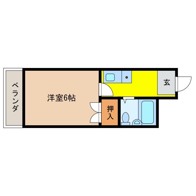 アークハイツ渡部(1K/2階)の間取り写真