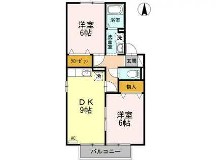 エポカル(2DK/2階)の間取り写真