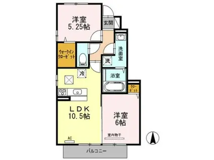 カルムM(2LDK/1階)の間取り写真