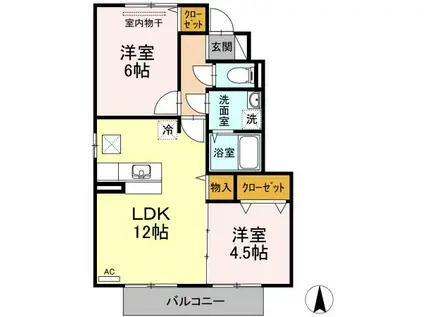 メゾン ドゥ プランタン(2LDK/1階)の間取り写真