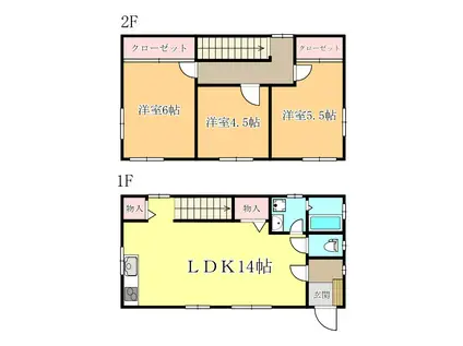 伊予鉄道環状線 本町6丁目駅 徒歩4分 1階建 築14年(3LDK)の間取り写真