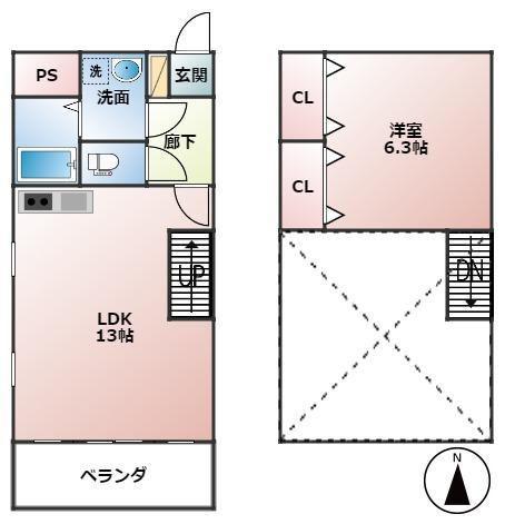 リューレント河原町(1LDK/10階)の間取り写真